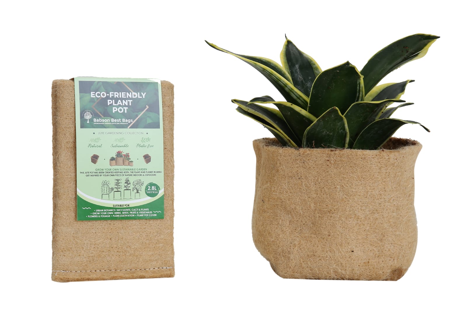jute pots for plants Outdoor Eco Friendly Jute Plant Pots (2.8 Liters) – Babson Best Bags