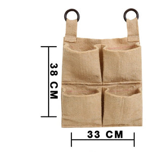 Hanging Jute Grow Bags (4 Pocket)